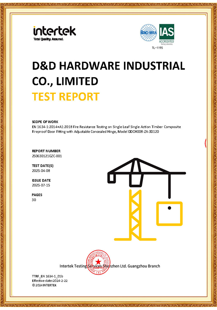 Charnière de porte dissimulée réglable de 120 kg EN1935 pour porte en métal coupe-feu-DDCH008-G120
