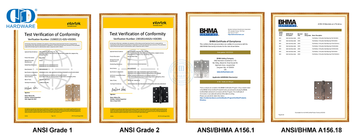 Charni&egrave;res de porte de 4 pouces