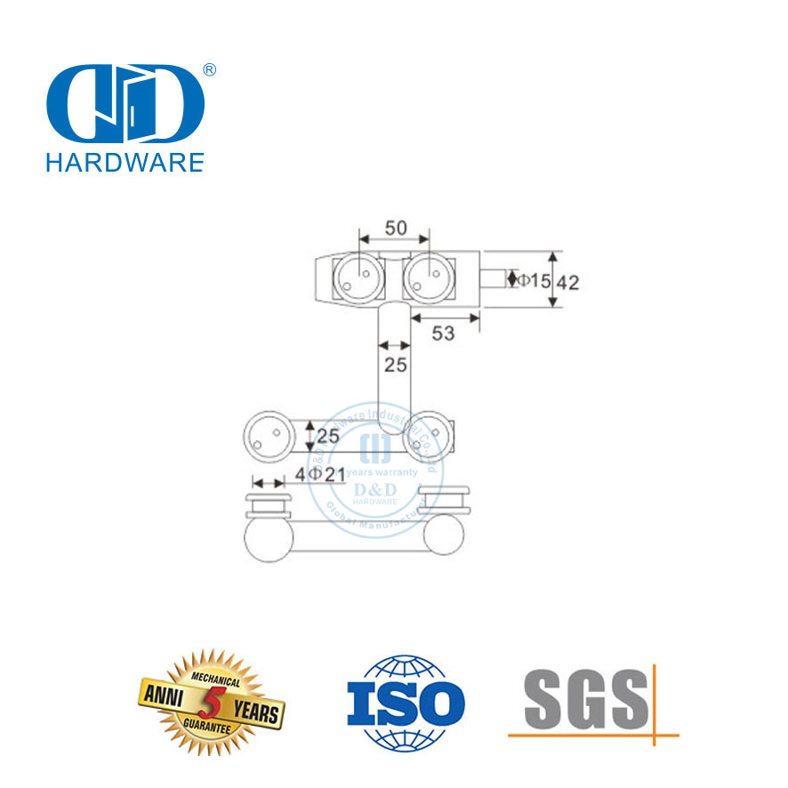 Pivot de porte en verre en acier inoxydable, accessoire de meubles, Pivot supérieur, porte coulissante, Hardware-DDGP006