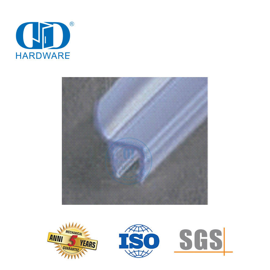 Bande de joint de porte en verre en caoutchouc bande de joint de porte de douche en verre d'hôtel en PVC imperméable pour 8-12mm-DDWS007