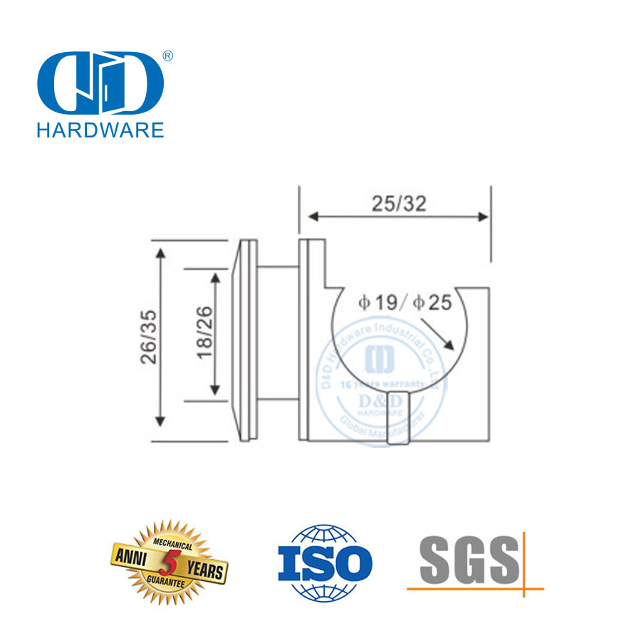 Matériel de verre en acier inoxydable, accessoires de salle de bains, matériel de construction, rouleau suspendu pour porte coulissante-DDGS111
