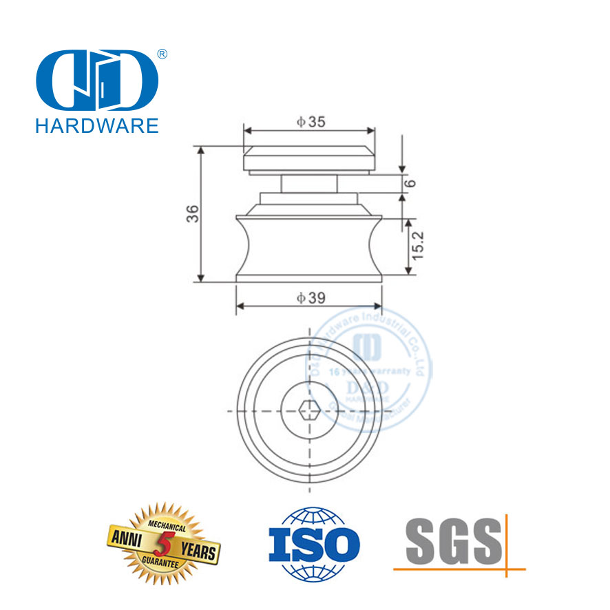 Pivot de matériel de rouleau suspendu de porte coulissante de matériel de porte de raccord en verre d'acier inoxydable pour le Door-DDGS109 de salle de bains