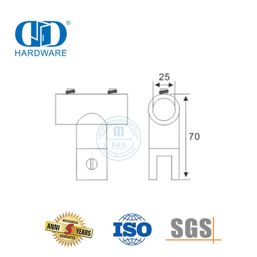 Connecteur de panneau de verre en acier inoxydable, connecteur de verre de salle de bains, raccord de cabine de douche commerciale System-DDSC027