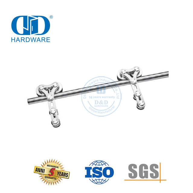 Kits de porte à Double porte d'armoire de maison en acier inoxydable, quincaillerie de porte de grange en verre coulissant, Accessories-DDBD047