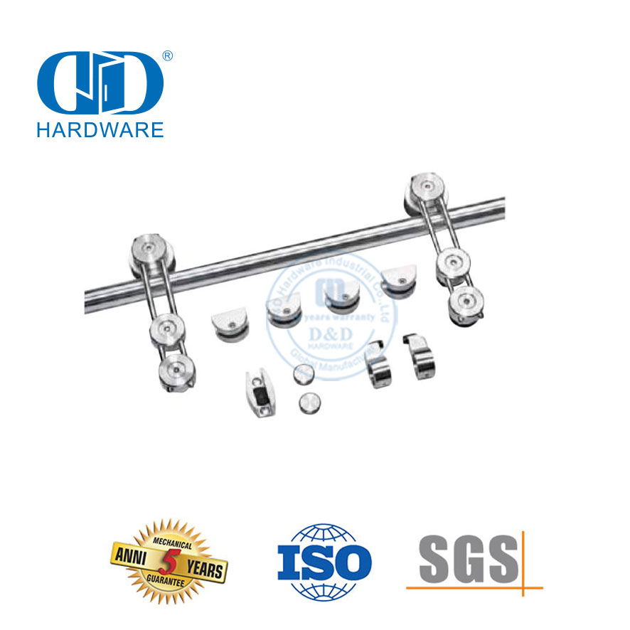 Quincaillerie de porte de grange bi-pliante en acier inoxydable, accessoire de quincaillerie de porte, matériel de garage en acier-DDBD048
