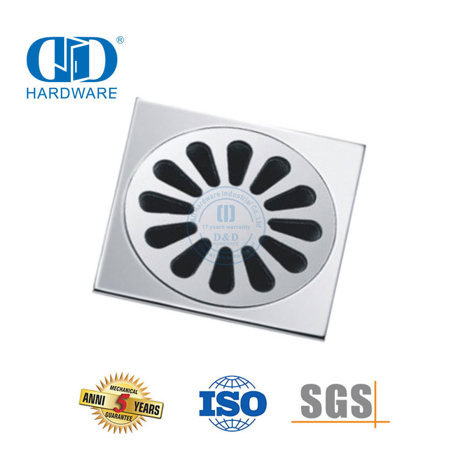 Matériel de meubles en acier inoxydable de style moderne, accessoires de salle de bains, drain de sol linéaire-DDFD0010