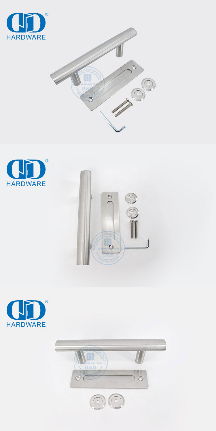 Poignée de porte coulissante de porte coulissante de meubles résidentiels commerciaux de conception moderne en acier inoxydable poignée de porte de plaque arrière-DDBD101 SSS