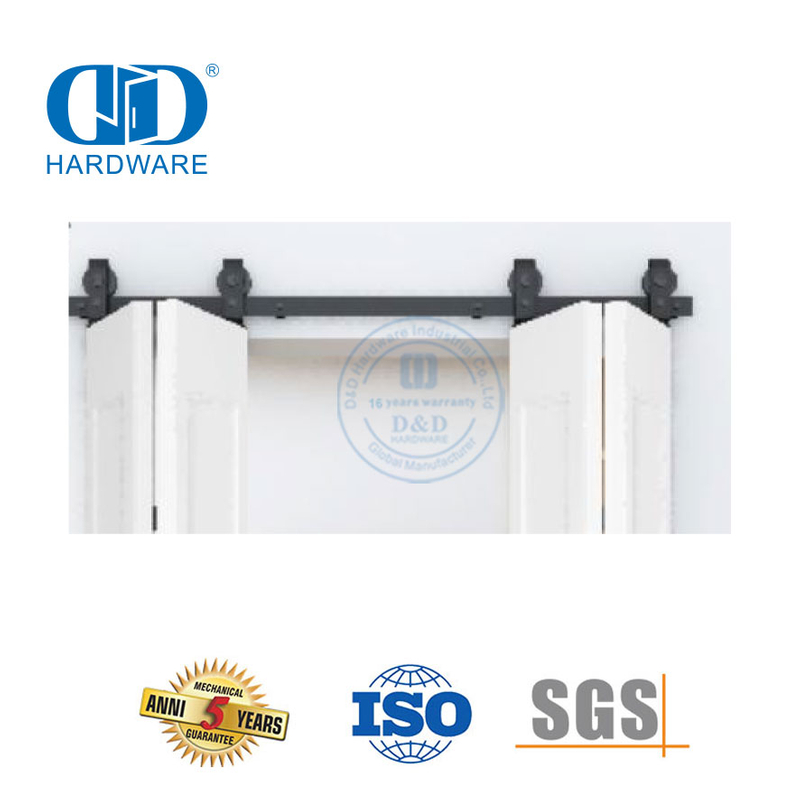 Matériel de porte de grange d'usine OEM en acier inoxydable, système coulissant, porte pliante, porte de grange pliante Hardware-DDBD026