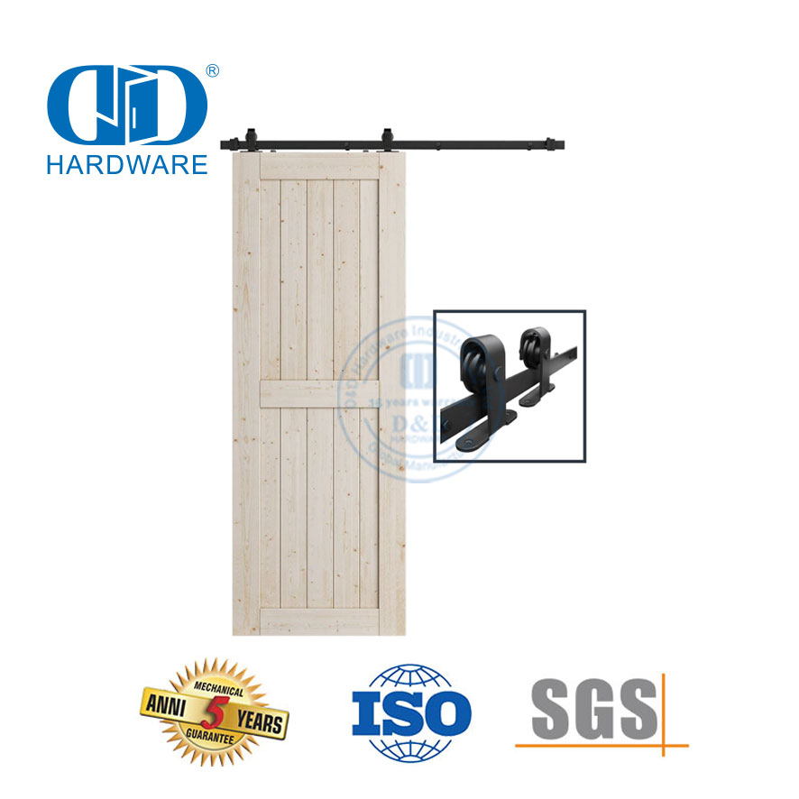 Quincaillerie de porte de grange robuste en acier inoxydable, quincaillerie de porte de grange bi-pliante, piste Kit-DDBD005