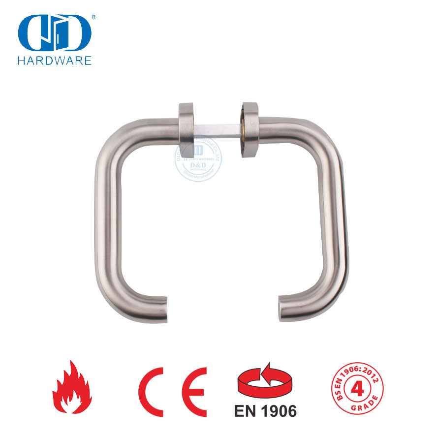 Accessoires de porte extérieure Poignée à levier creux à écusson elliptique en acier inoxydable-DDTH001-SSS