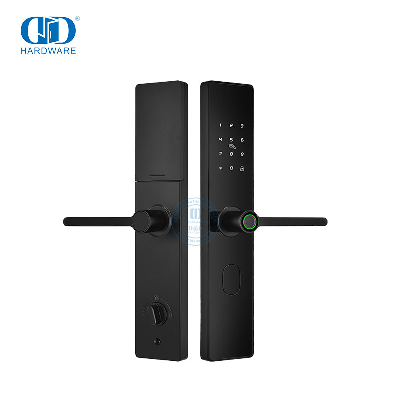 Serrure de porte intelligente électronique semi-automatique à empreintes digitales, entrée sans clé, avec poignée, DDDL009