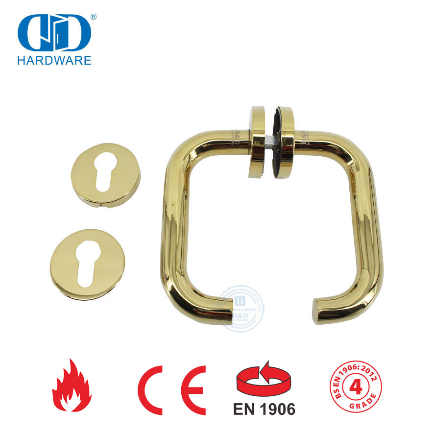 Poignée à levier en acier inoxydable 304 BS EN 1906 pour porte en bois-DDTH001-PVD