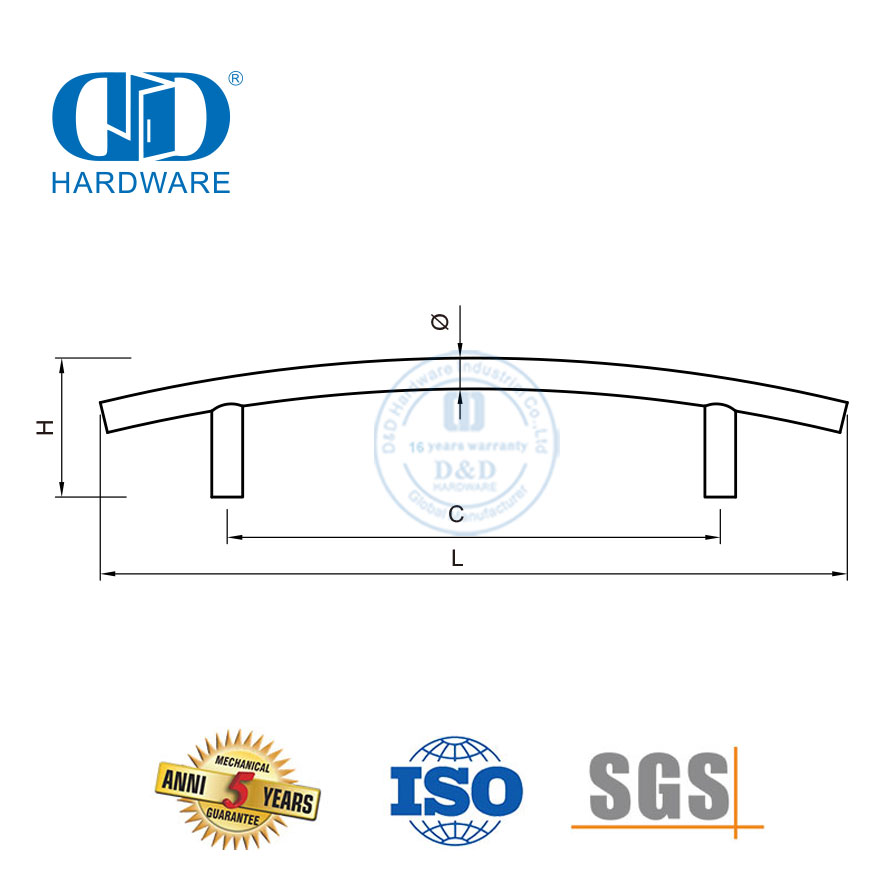 Poignées noires de haute qualité armoires de chevet poignées d'armoires de cuisine poignées de porte d'armoire Handles-DDFH029