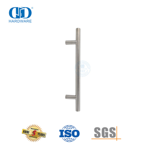 Poignée de porte de salle de bain argentée moderne en acier inoxydable T Bar pour porte en verre-DDPH031-SSS
