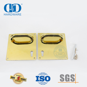 Poignée de levier de porte en acier inoxydable durable de centre à centre de 85 mm avec plaque-DDTP001-PVD