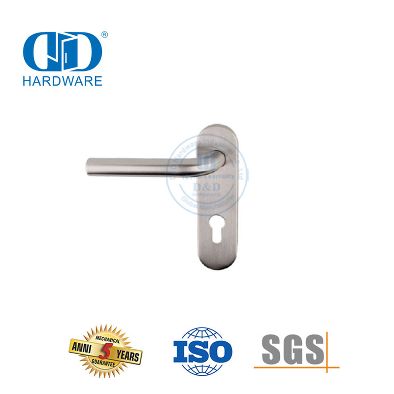 Poignée de levier intérieure en acier inoxydable de haute qualité avec plaque pour portes métalliques-DDTP008