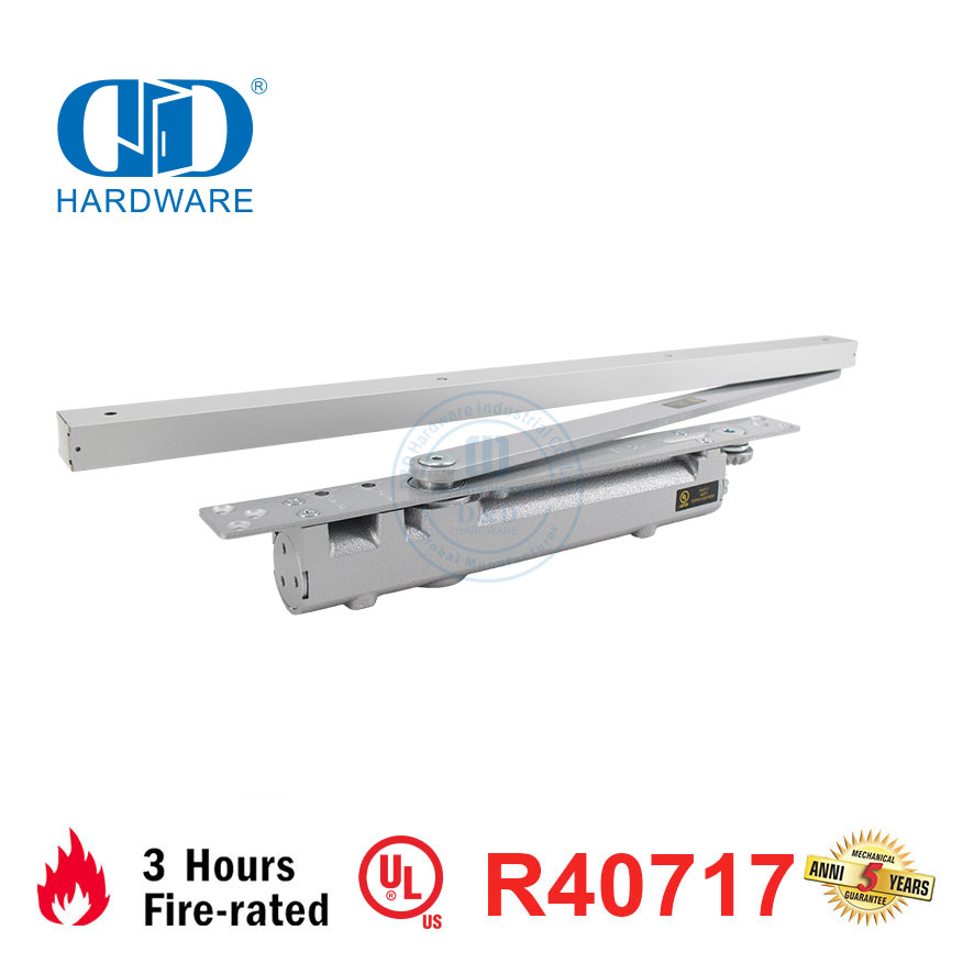 Ferme-porte de sortie aérienne automatique en aluminium ignifuge, Certification UL à contrôle réglable-DDDC052