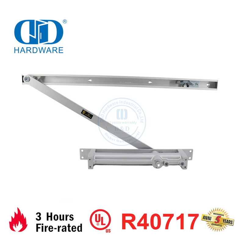Quincaillerie en aluminium Certification UL Résistance au feu Contrôle réglable Contrôle arrière Ferme-porte intérieur résidentiel hydraulique-DDDC054