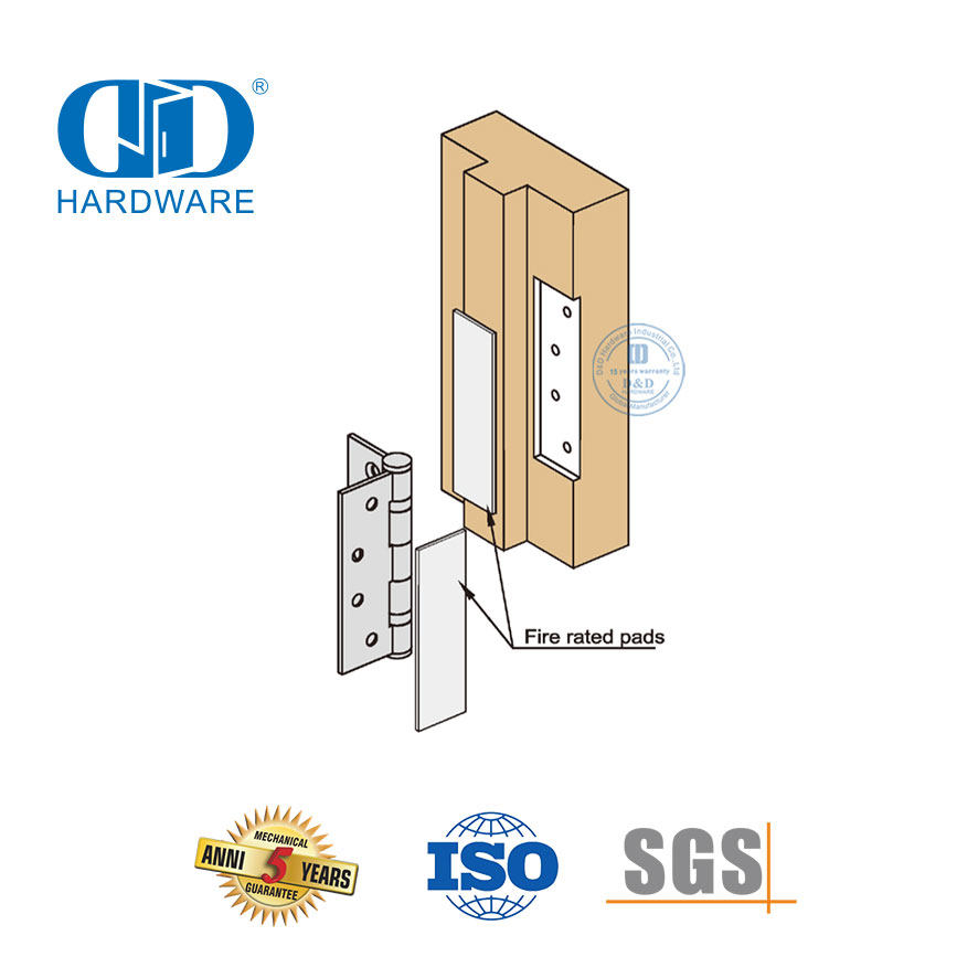 Kits de protection de charnière de joint de porte intumescent en graphite extensible Pad-DDIG001