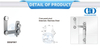 Raccord de patch en acier inoxydable, raccord pivotant, connecteur incurvé, Pivot en verre, Fitting-DDGP007