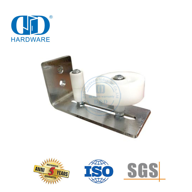 Guide de plancher de porte de grange coulissante extérieure noire en acier inoxydable facile à installer Guide de plancher inférieur de porte-DDBD089