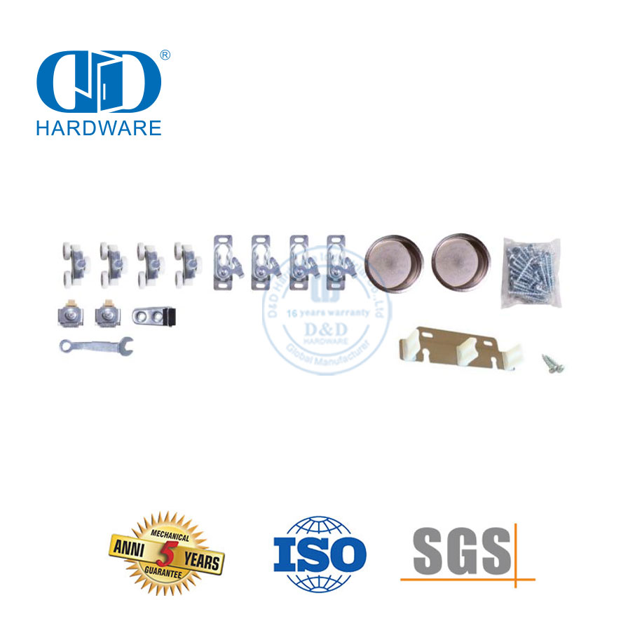 Matériel de porte de grange de dérivation de Style moderne en acier inoxydable, porte de grange coulissante, rail de meubles Hardware-DDBD069