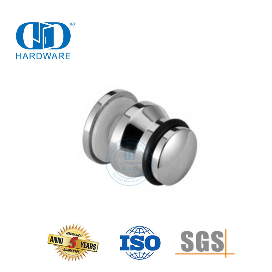 Quincaillerie pour porte coulissante en acier inoxydable, système coulissant pour porte de douche, connecteur en verre rond-DDSL002-4
