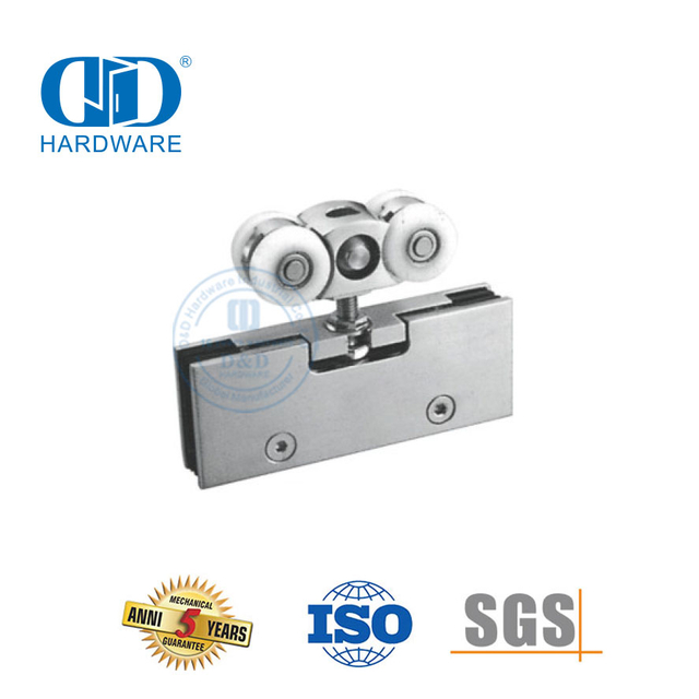 Chine fabricant pince de porte en acier inoxydable fer porte de douche rouleau porte coulissante Tube matériel en verre pour salle de bain-DDGS137