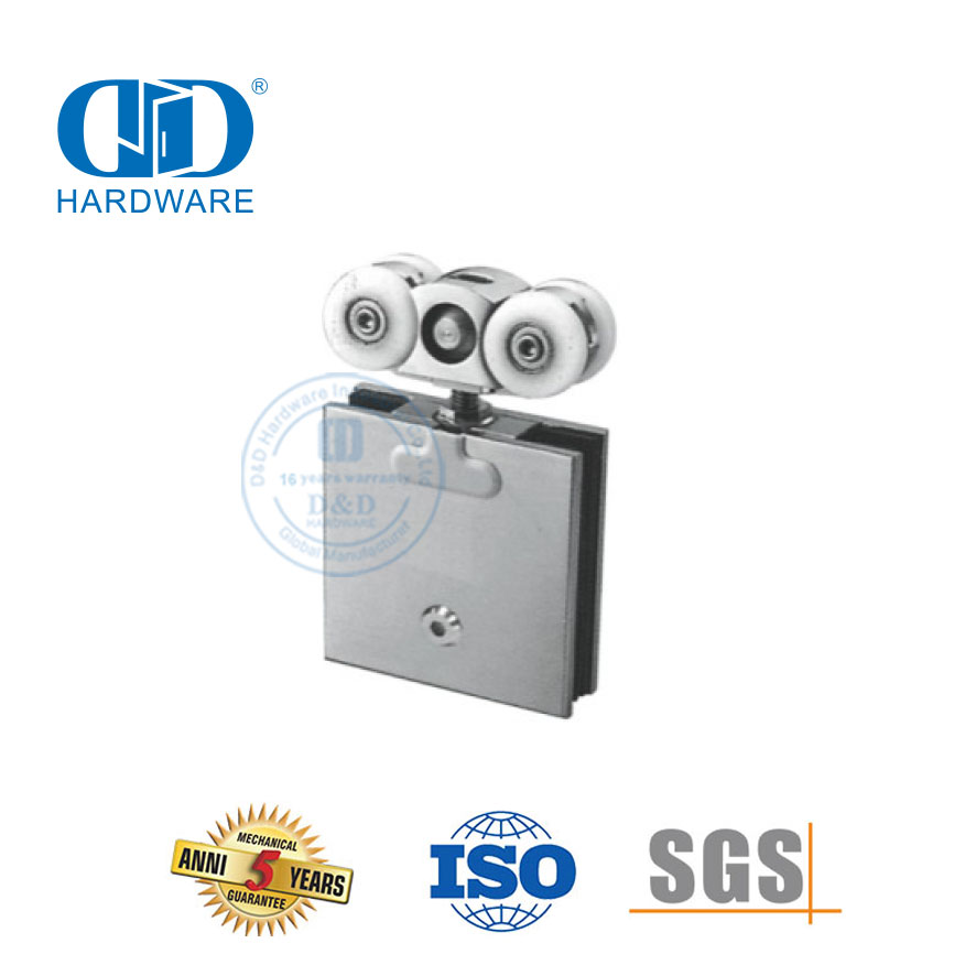 Pince de porte de haute sécurité, accessoires en verre d'aluminium en acier inoxydable, matériel de salle de bains, rouleau de porte de douche pour porte coulissante-DDGS138