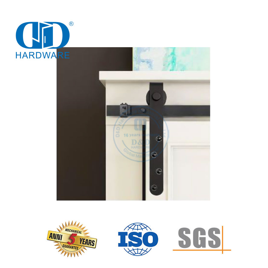 Quincaillerie de construction en acier inoxydable, Mini grange coulissante noire, quincaillerie de porte en bois pour armoire et meuble TV-DDBD031