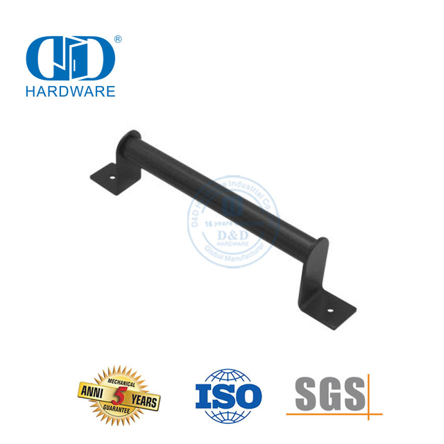 Poignée coulissante en acier inoxydable, poignée de porte de grange à traction noire robuste avec revêtement en poudre-DDBD098