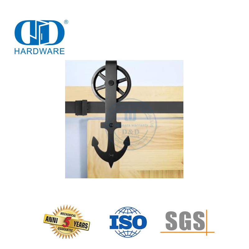 Ensemble de rails de quincaillerie de porte en acier inoxydable, intérieur moderne, porte coulissante en bois massif, porte de grange Hardware-DDBD014
