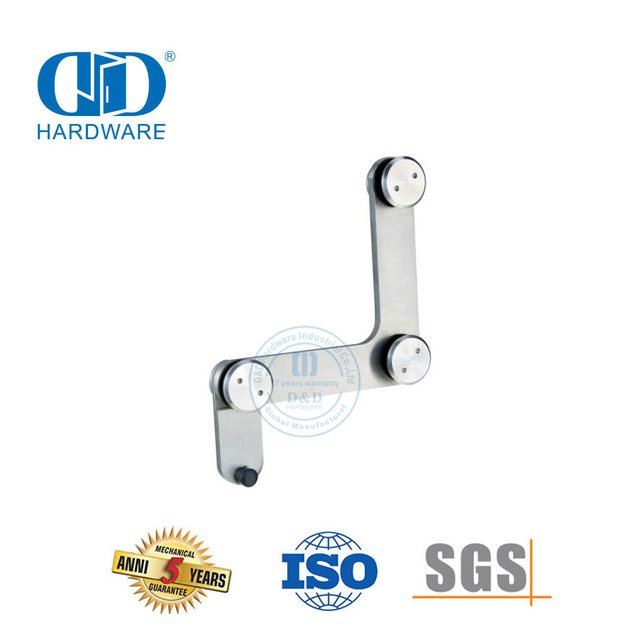 Quincaillerie de porte commerciale en acier inoxydable, accessoire de meuble pivotant pour porte supérieure, verre Fitting-DDGP015