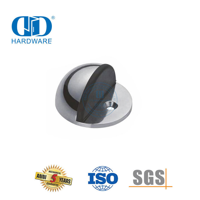 Bouchon de porte hémisphère rond en demi-lune en acier inoxydable, monté au sol,-DDDS001