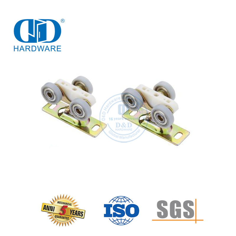 Kits de quincaillerie pour porte de grange coulissante à trois roues en plastique et acier inoxydable, Kits de quincaillerie pour meubles Hardware-DDBD053
