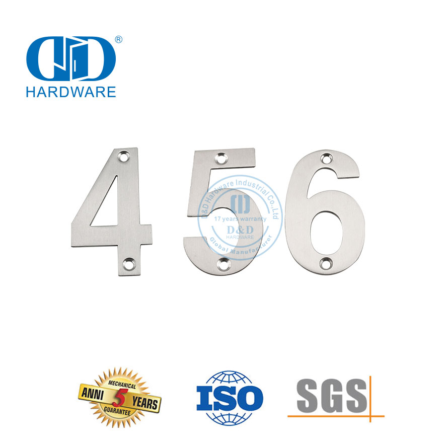 Numéro de plaque de porte en acier inoxydable, lettre moderne, maison, porte en métal, Signature Plate-DDSP013