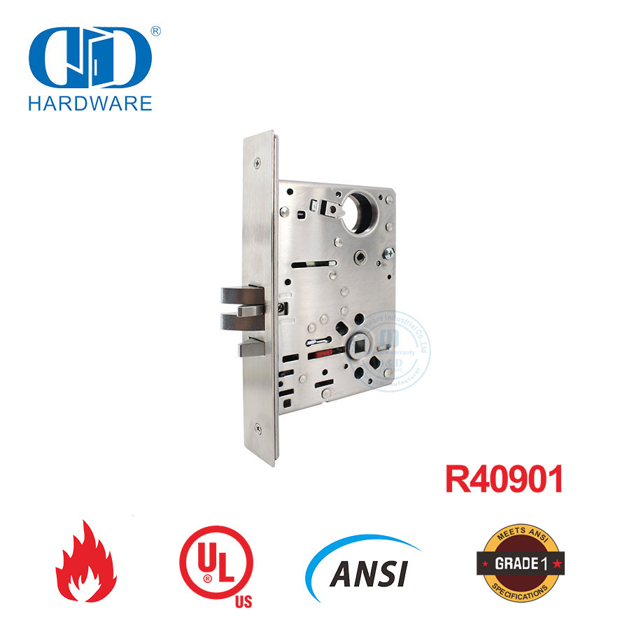 Serrure à mortaise ignifuge homologuée UL pour porte de salle de classe-DDAL05