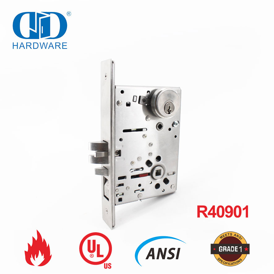 Serrure à mortaise américaine certifiée UL pour porte intérieure d'entrée-DDAL04