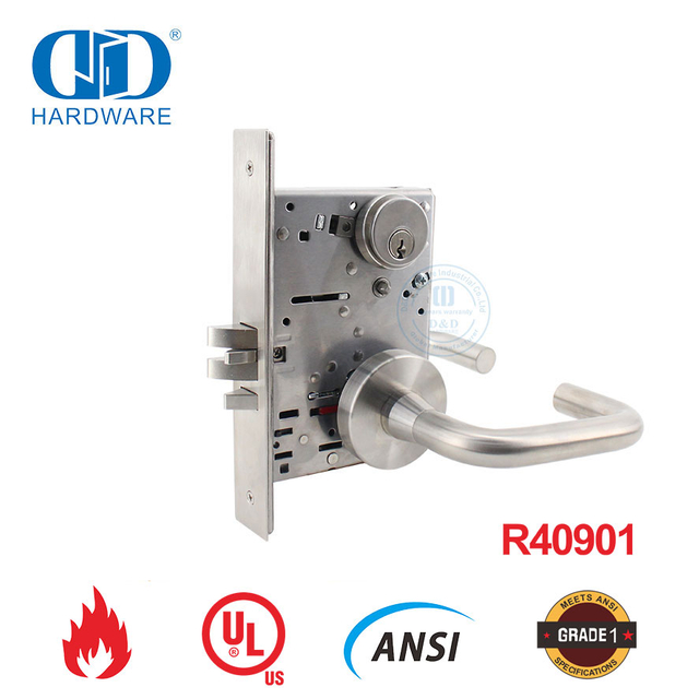 Serrure à mortaise ignifuge homologuée UL pour porte de salle de classe-DDAL05