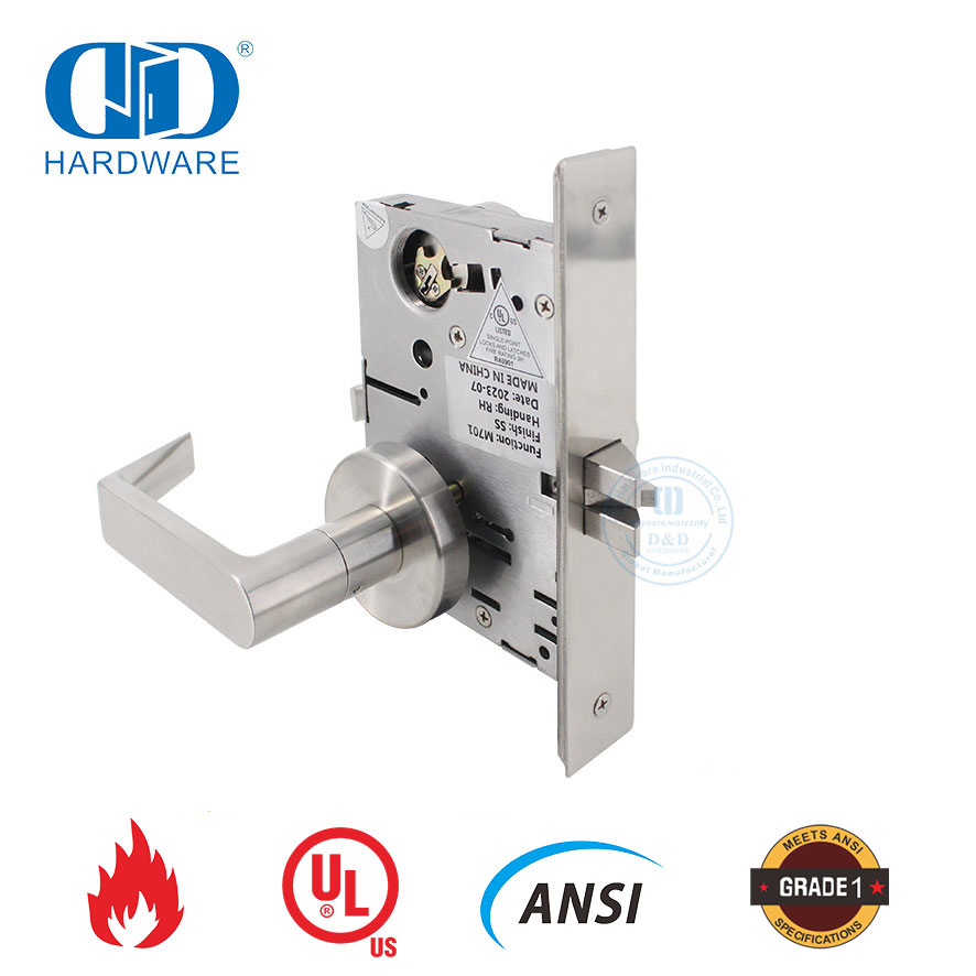 Serrure à mortaise de porte de passage standard américaine coupe-feu pour Hotel-DDAL01