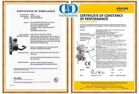 Certification de serrure de porte